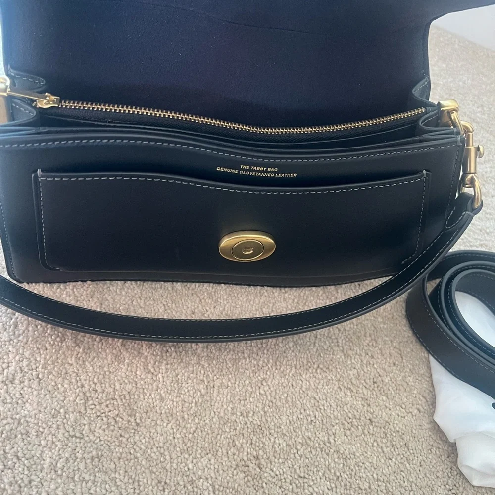 Coach Twisted Tabby 26 Shoulder Bag Black with Gold hardware - Picture 9 of 14